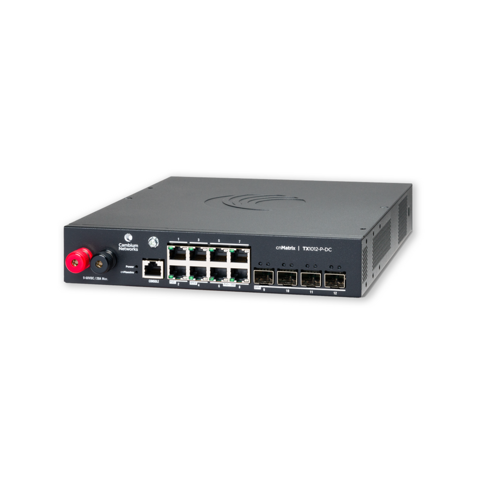 Cambium cnMatrix TX1012-P-DC PoE Switch [MXTX1012GxPA21]